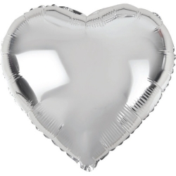 Balon foliowy Serce Srebrne 46 cm